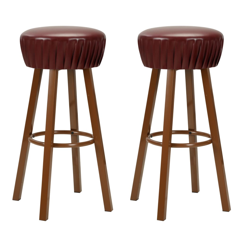 Bar stools 2 pcs. Brown faux leather
