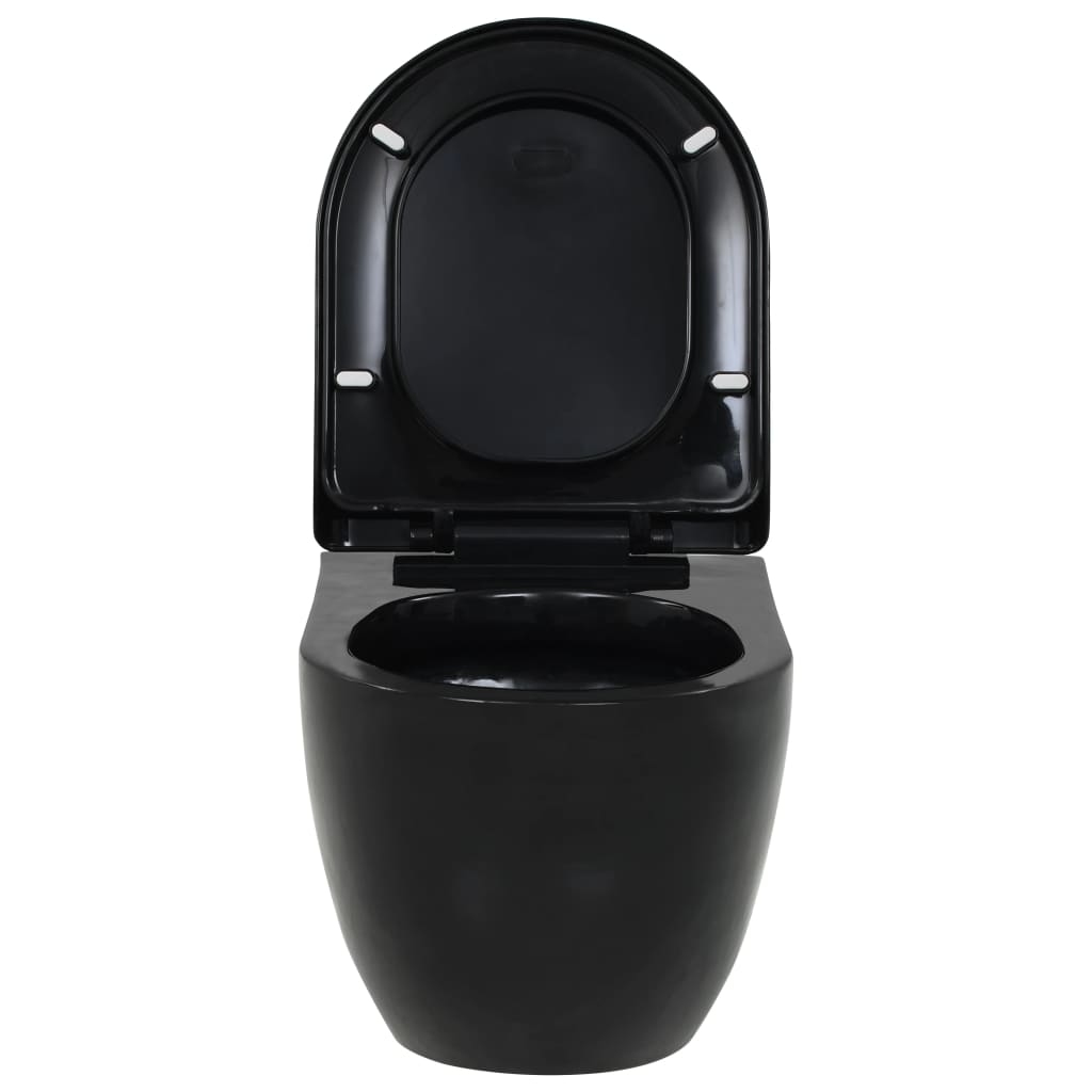 Wall-mounted toilet ceramic black