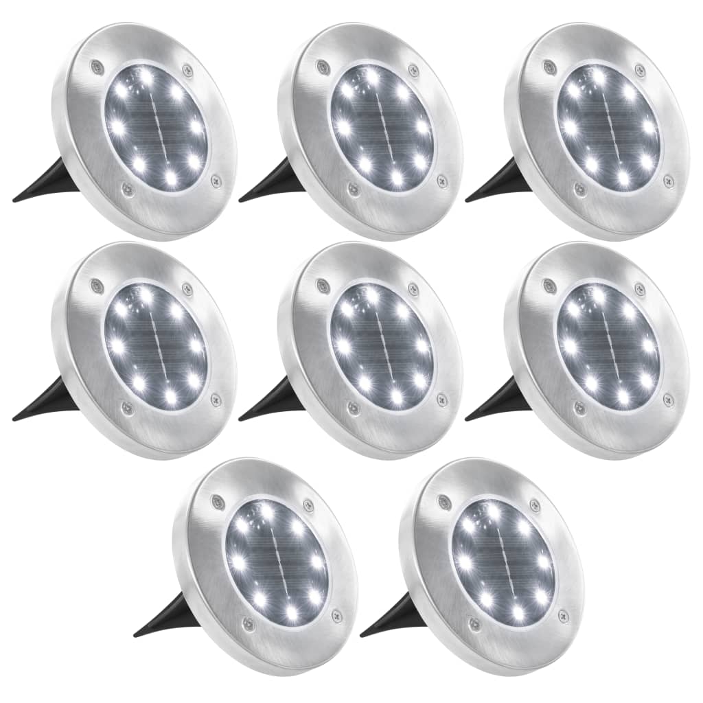 Solar floor lights 8 pieces. LED bulbs white