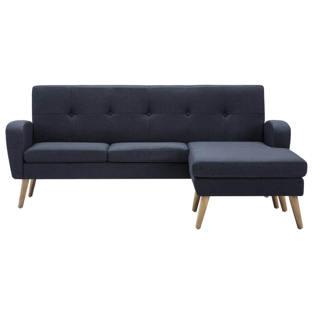 Sofa in L-Form Stoffbezug 186 x 136 x 79 cm Dunkelgrau