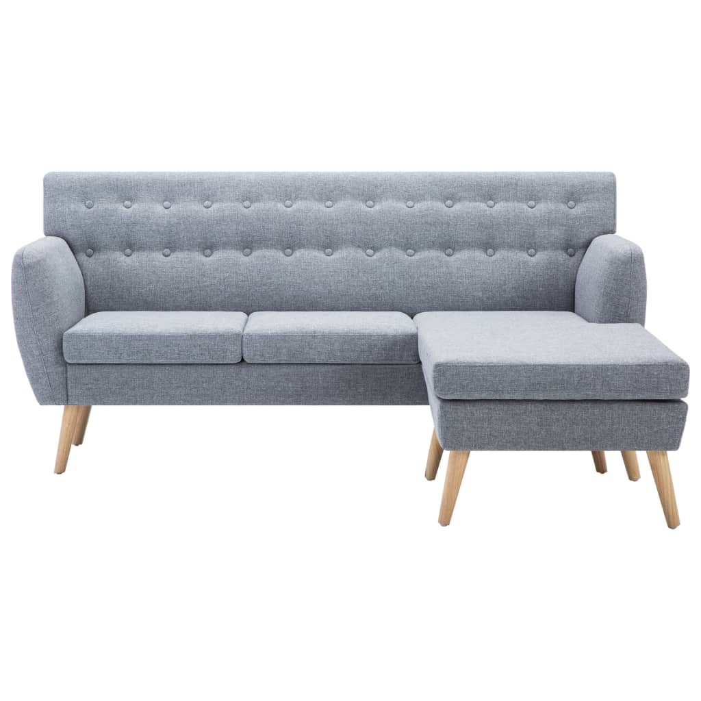 Sofa L-Form Stoff 171,5x138x81,5 cm Hellgrau