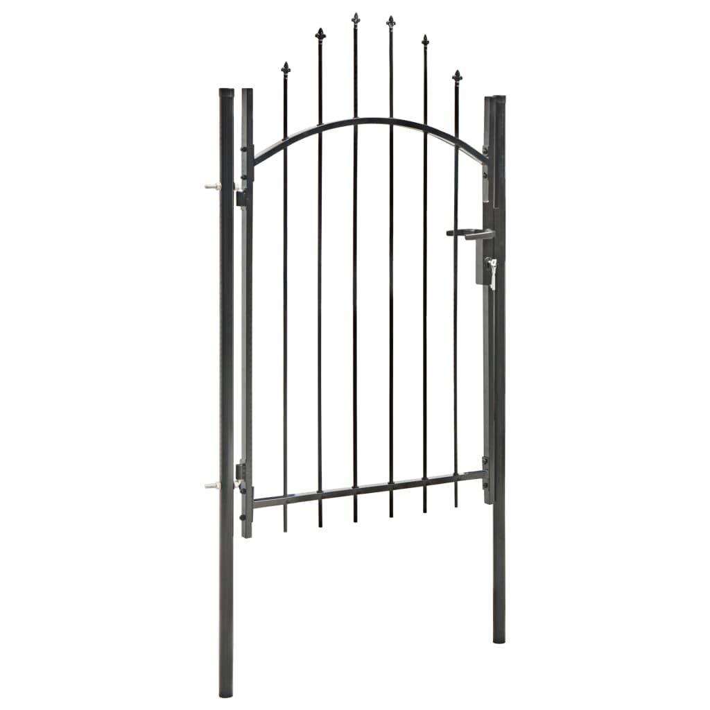 Garden gate steel 1 x 2 m black
