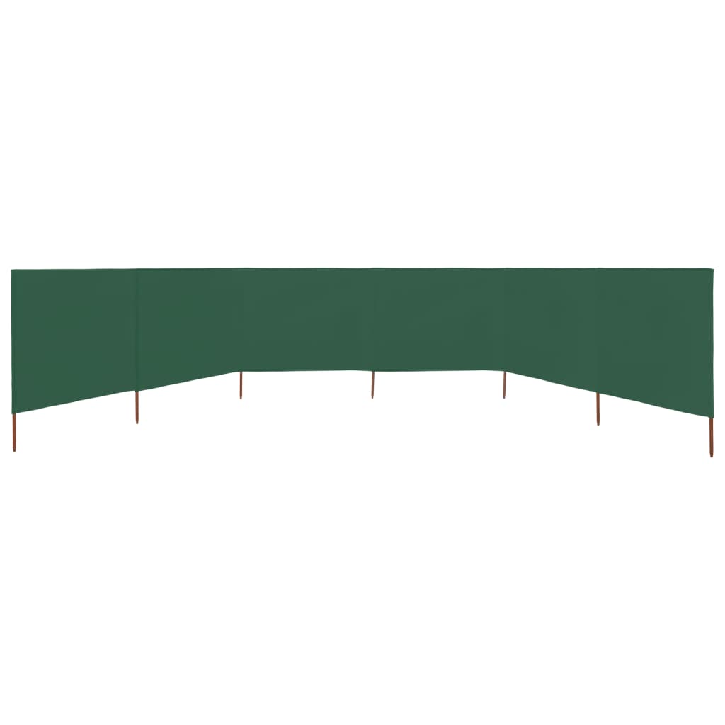 6-piece wind protection fabric 800 x 80 cm green
