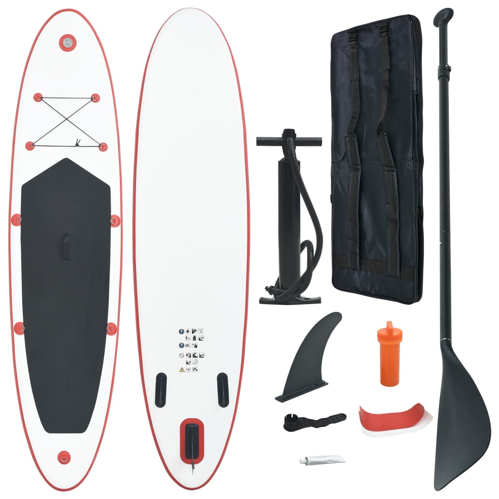Stand Up Paddle Board Set Inflatable Red and White