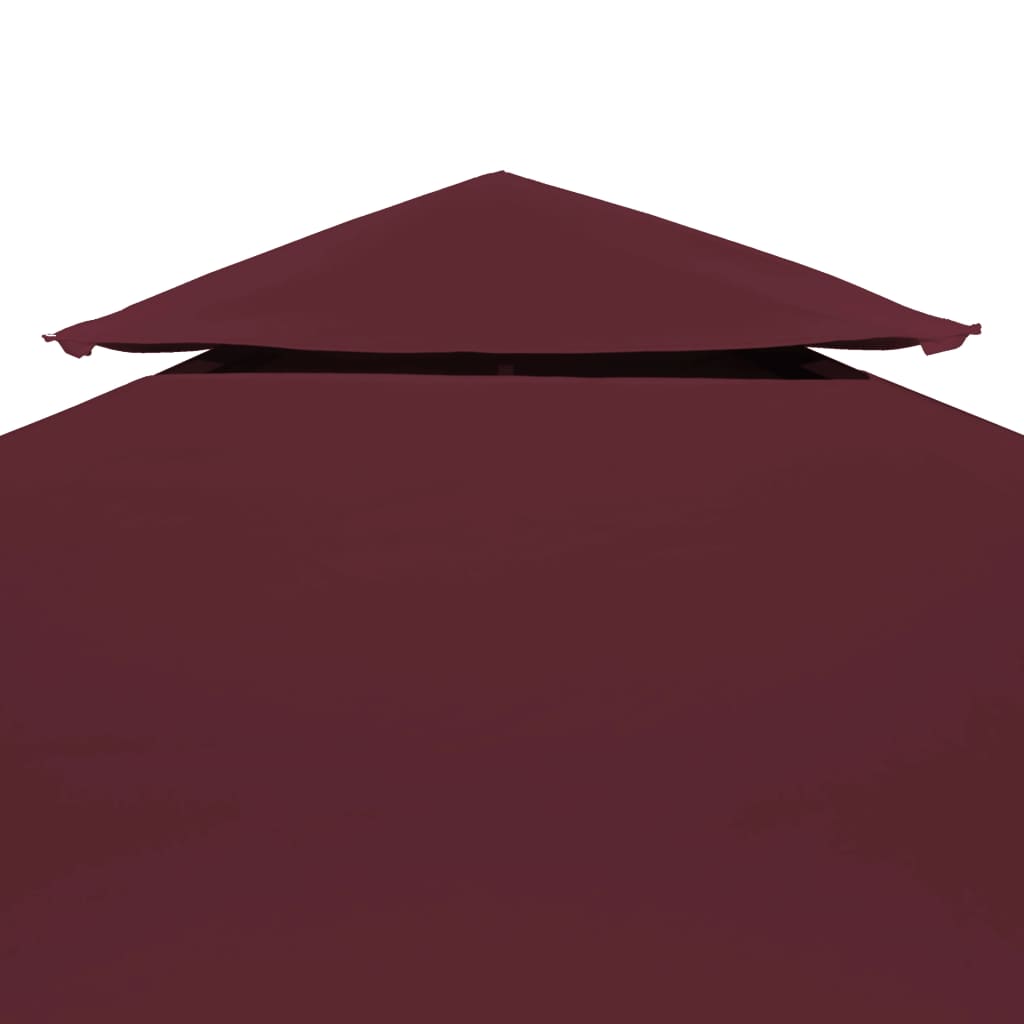 Pavilion roof tarpaulin with chimney flue 310 g/m² 3x3 m wine red