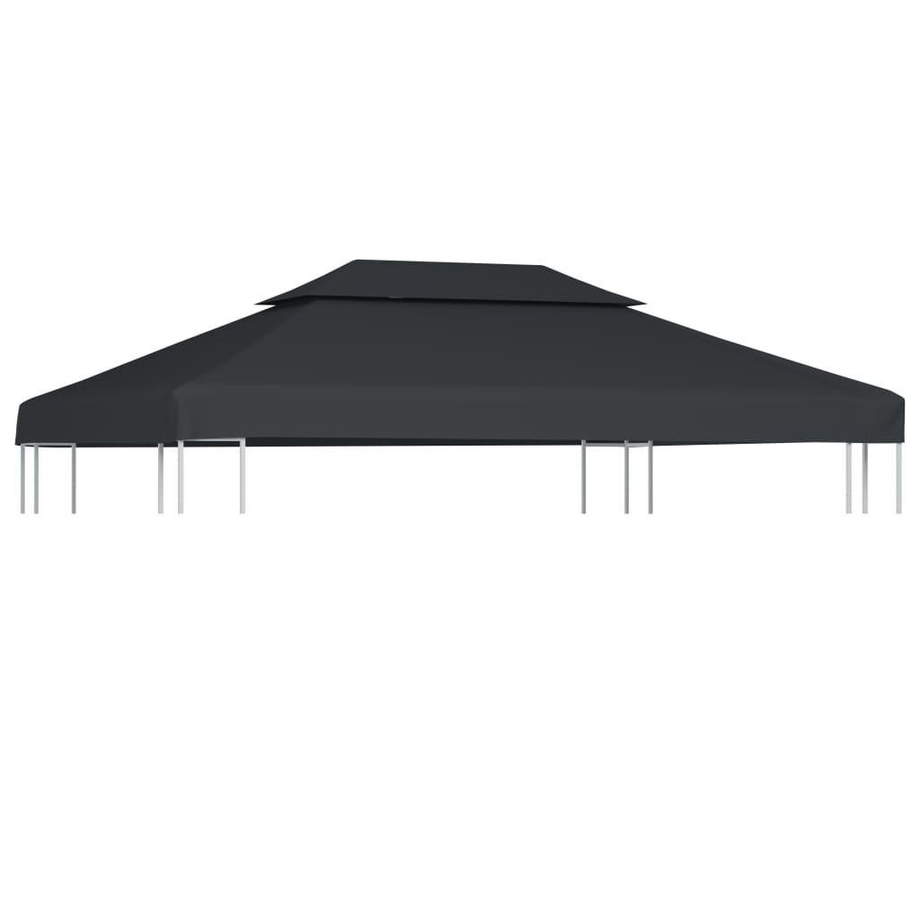 Pavillon-Dachplane mit Kaminabzug 310 g/m² 4x3 m Anthrazit