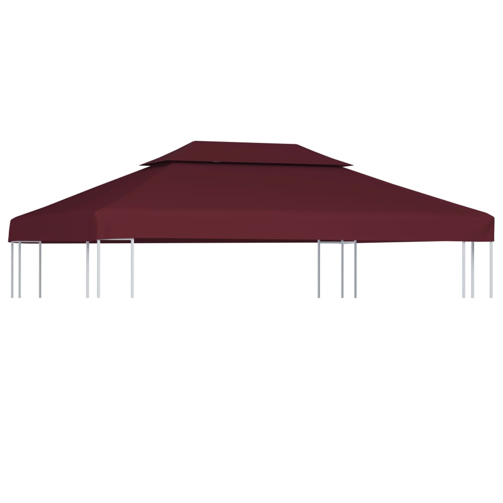 Pavilion roof tarpaulin with chimney exhaust 310 g/m² 4x3 m wine red