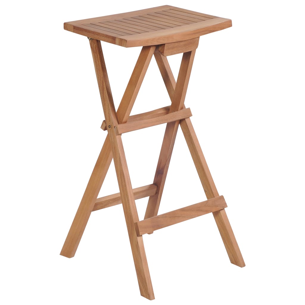 Folding bar stools 4 pcs. Solid teak wood