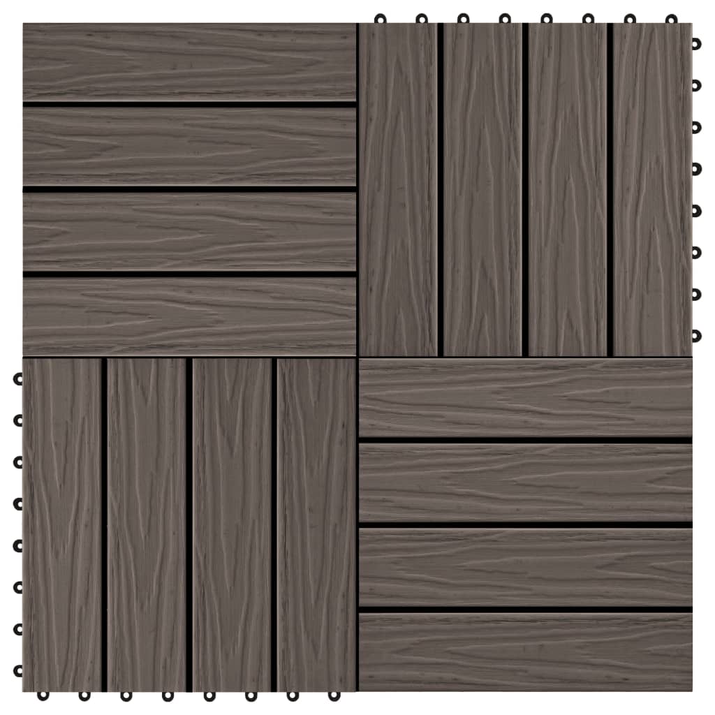 Terrace tiles 11 pieces WPC 30 x 30 cm 1 sqm dark brown