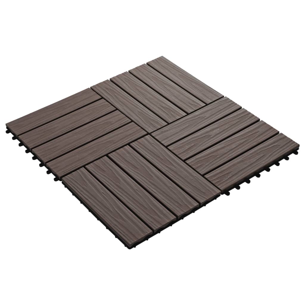 Terrace tiles 11 pieces WPC 30 x 30 cm 1 sqm dark brown