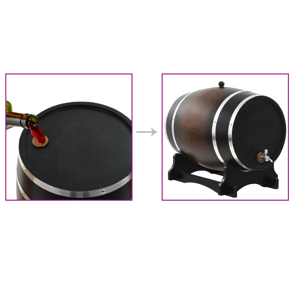 Wine barrel with tap solid pine wood 35 L