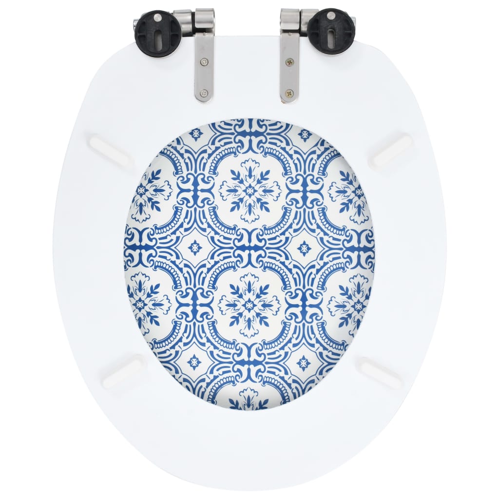 Toilet seat with soft close lid MDF porcelain design