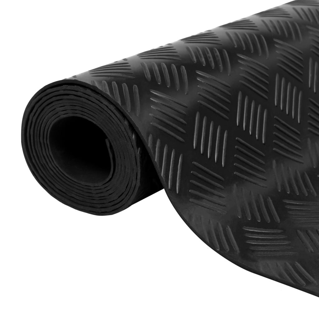 Floor mat non-slip rubber 1.5x4 m 3 mm checkered