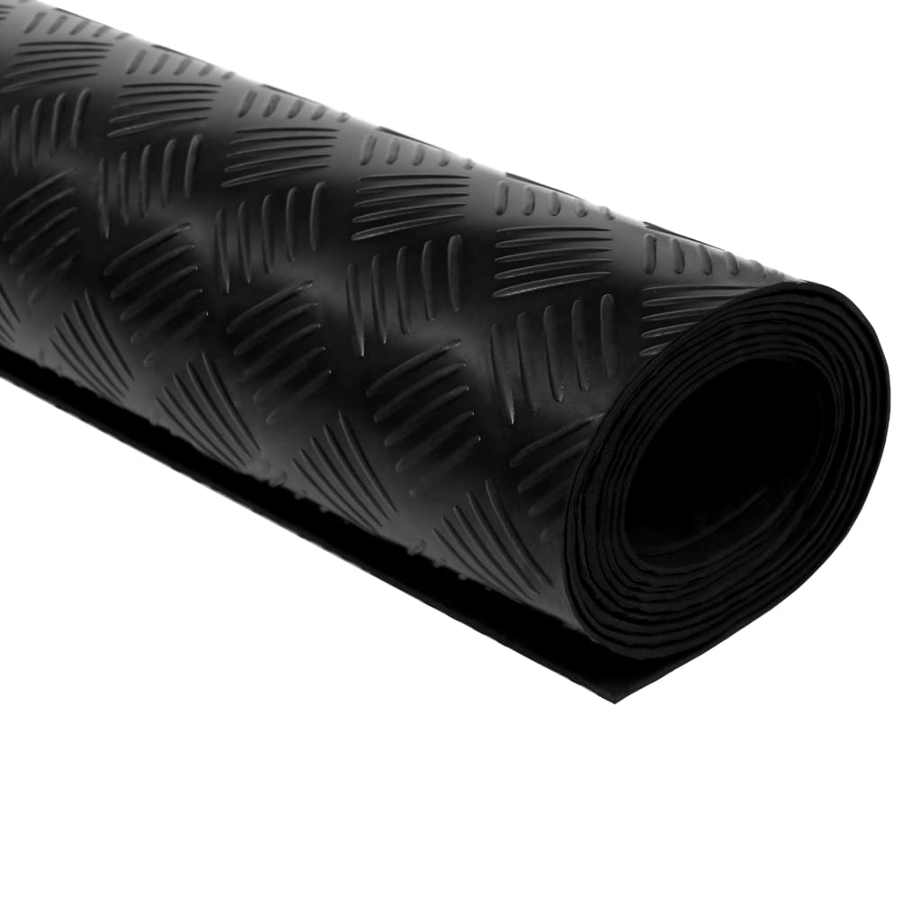 Floor mat non-slip rubber 1.5x4 m 3 mm checkered