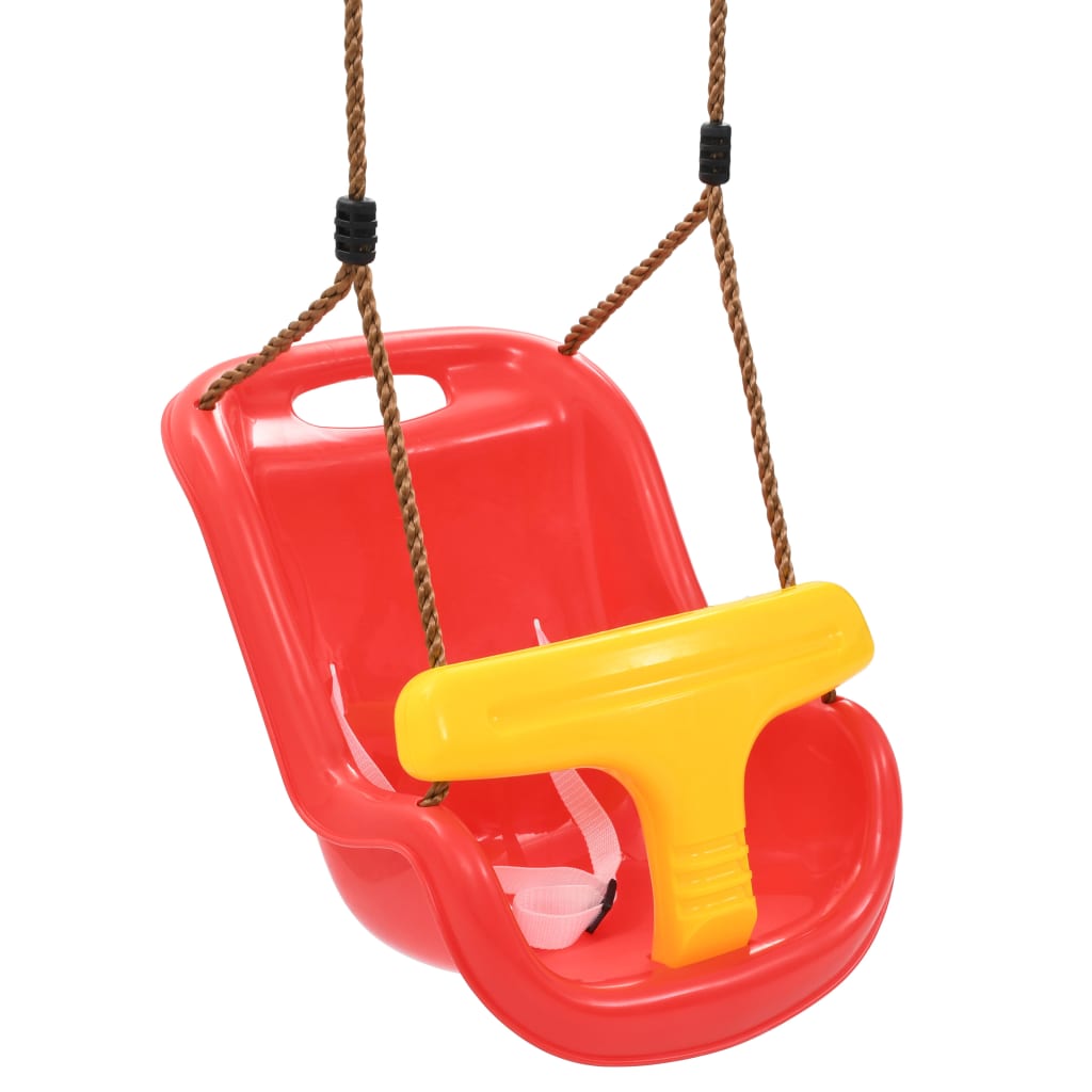 Baby swing with safety belt PP red