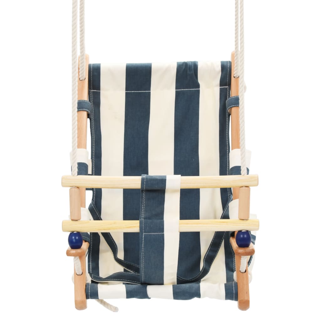 Baby swing with safety belt cotton wood blue