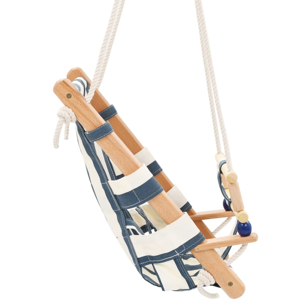 Baby swing with safety belt cotton wood blue