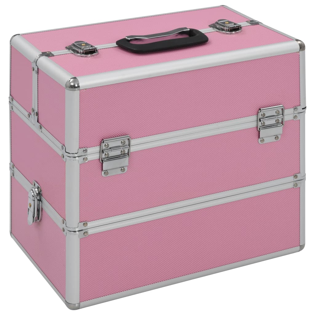 Cosmetic case 37x24x35 cm pink aluminum
