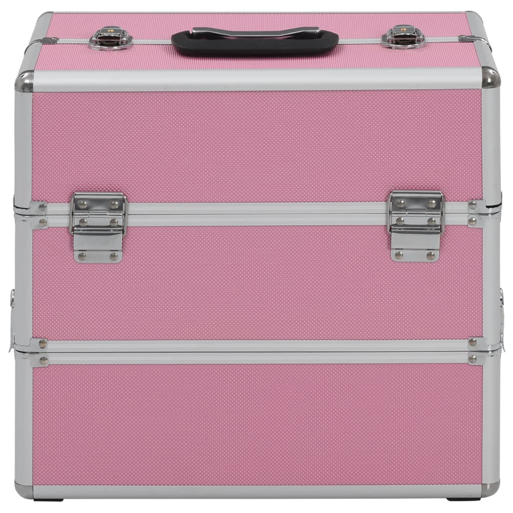 Cosmetic case 37x24x35 cm pink aluminum