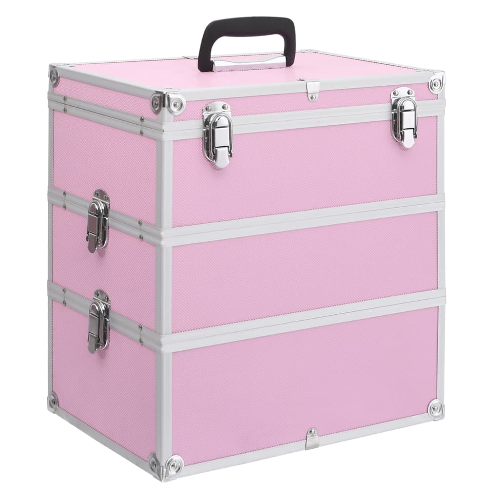 Cosmetic case 37x24x40 cm pink aluminum