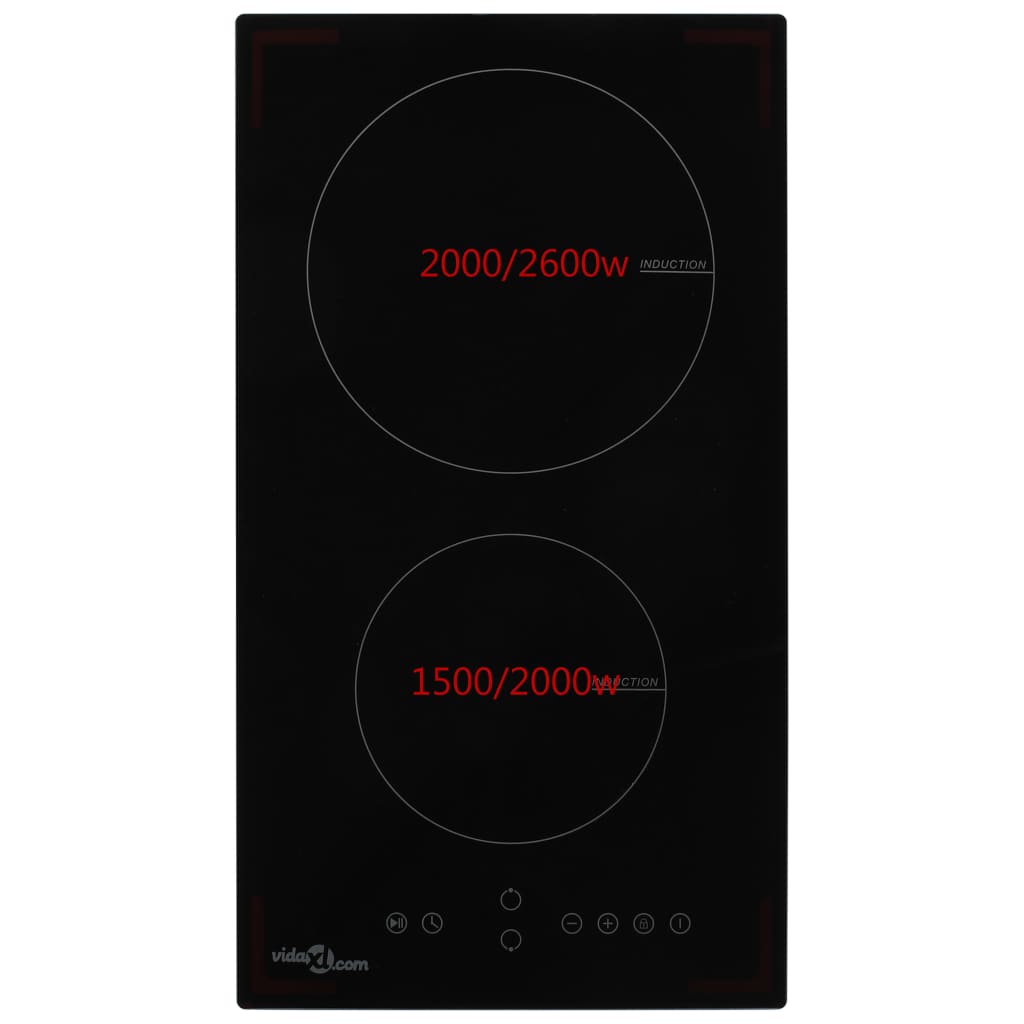 Induktionskochfeld mit 2 Platten Touch Control Glas 3500 W