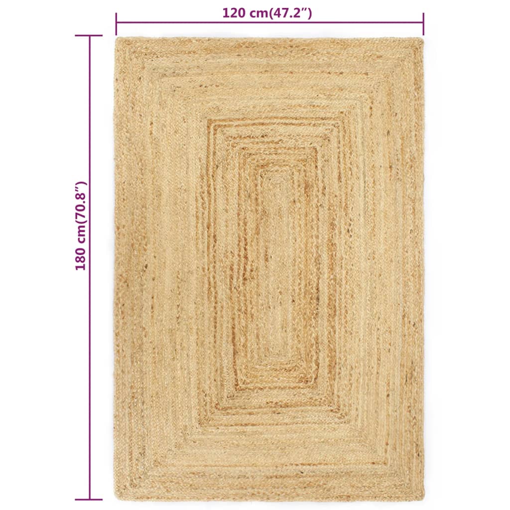Teppich Handgefertigt Jute Natur 120x180 cm