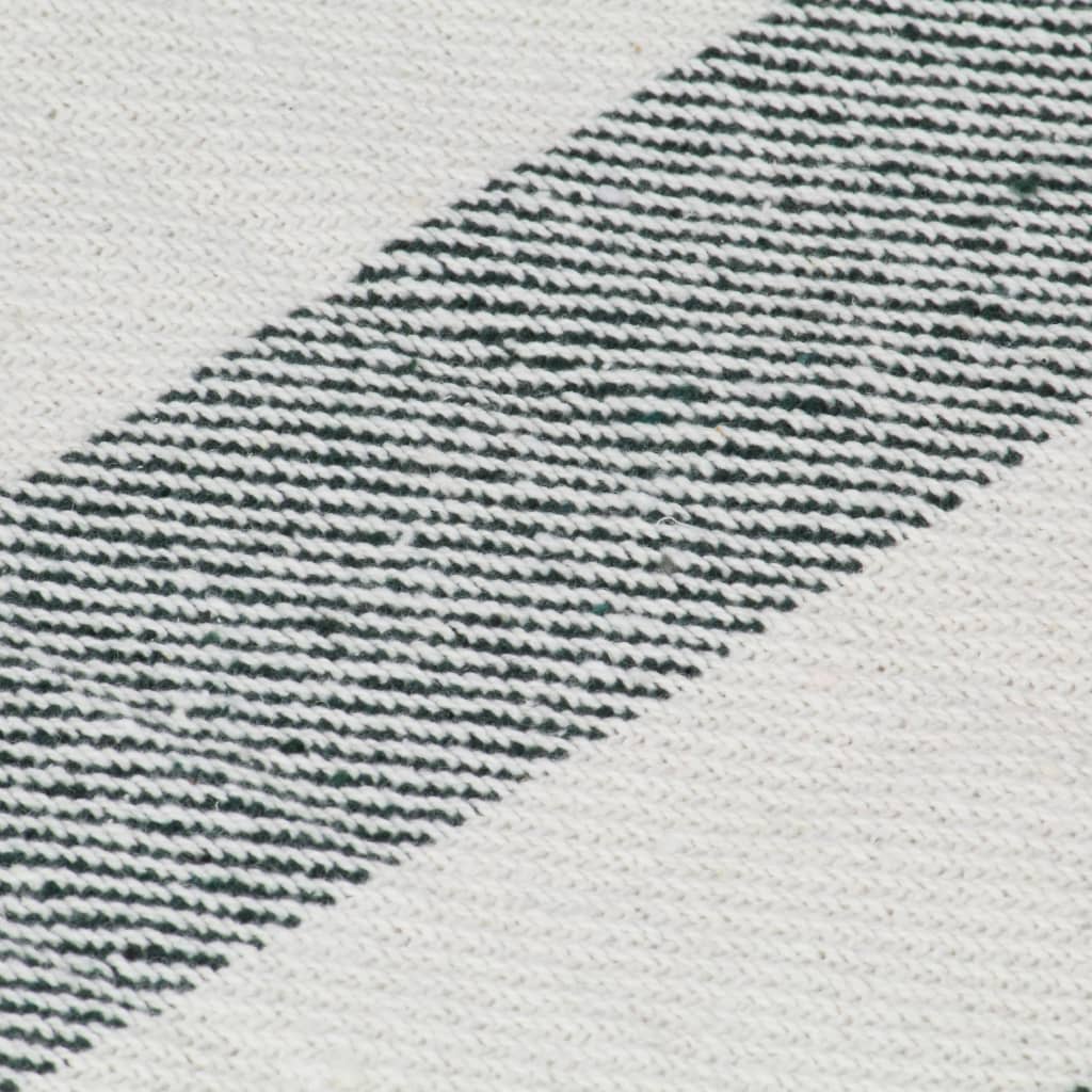 Throw cotton stripes 125x150 cm dark green