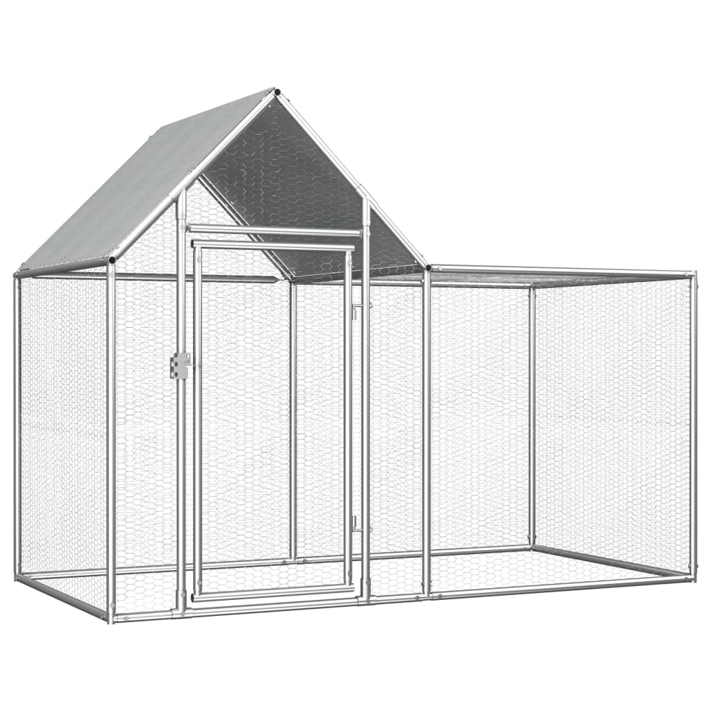 Chicken coop 2x1x1.5 m Galvanized steel