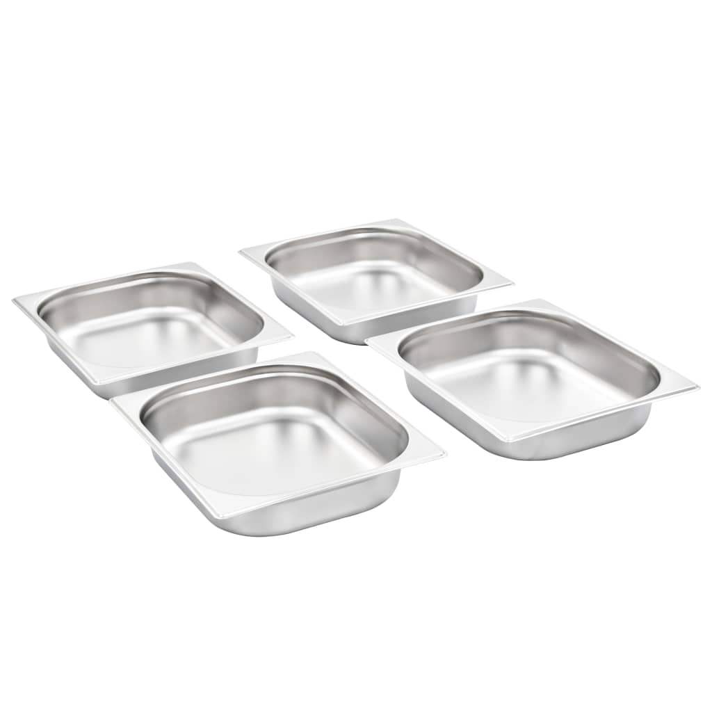 Gastronorm containers 4 pieces GN 1/2 65 mm stainless steel