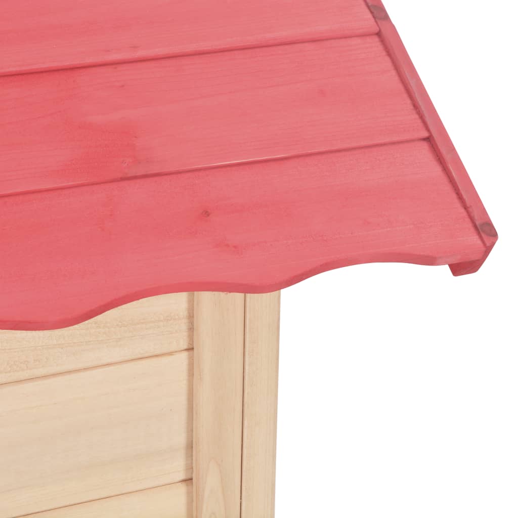 Children's playhouse fir wood red