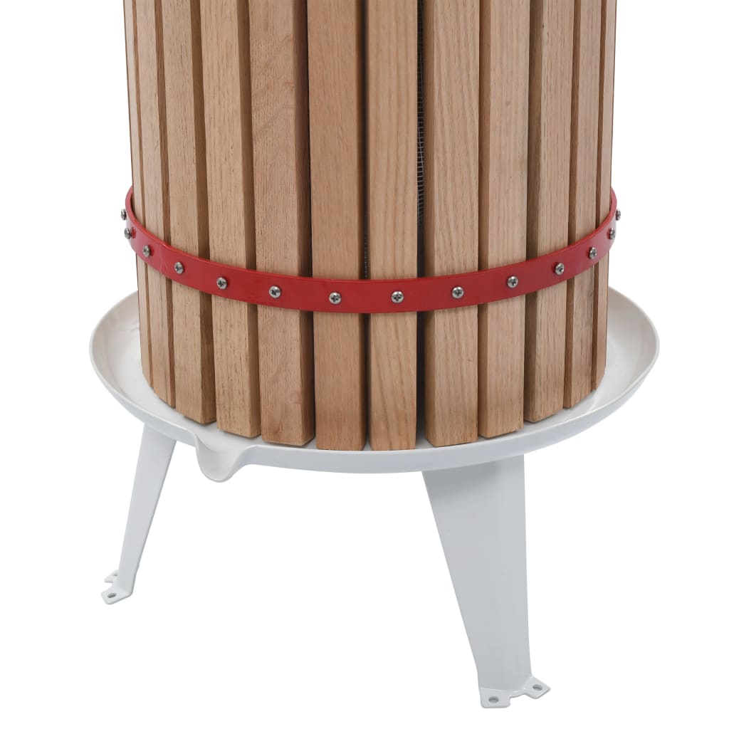 Fruit and wine press with fabric bag 30 L oak wood