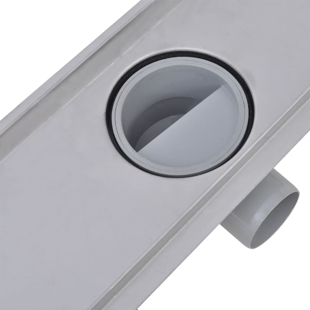 Linear shower drains 2 pieces 630 x 140 mm stainless steel
