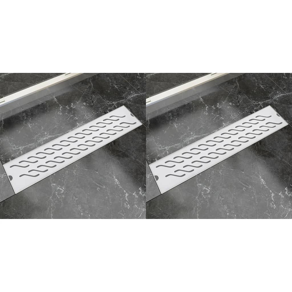 Linear shower drains 2 pcs. Waves 530 x 140 mm stainless steel