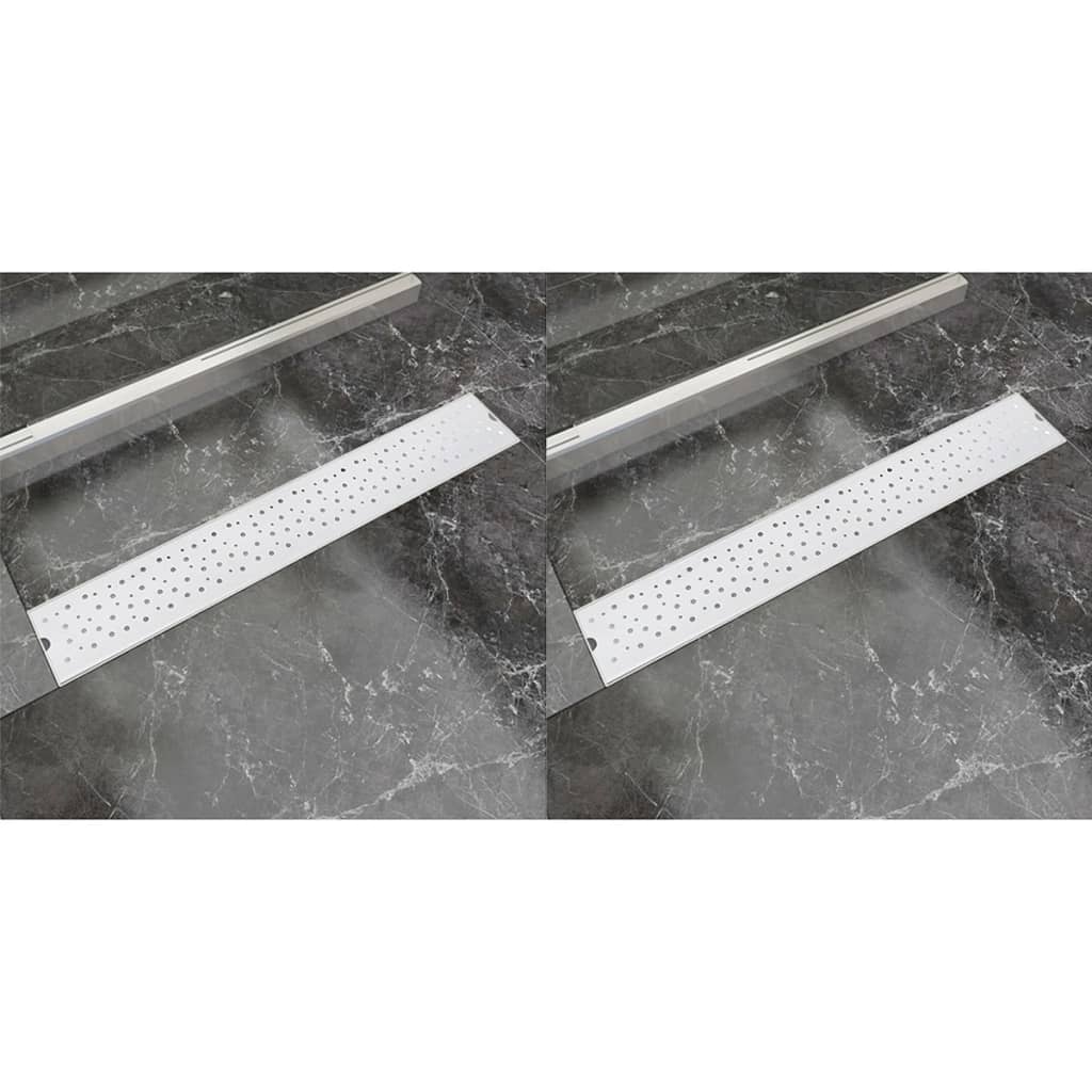 Linear shower drains 2 pcs bubbles 730 x 140 mm stainless steel