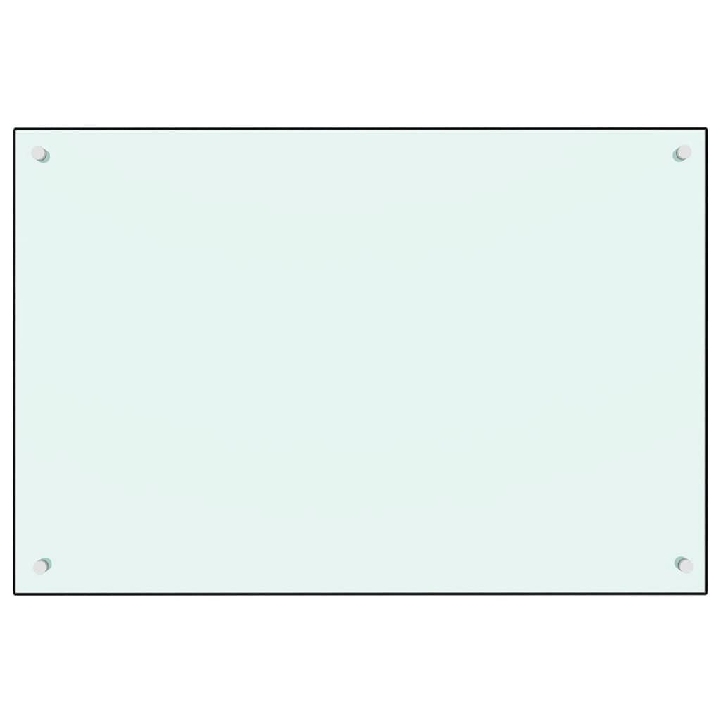 Küchenrückwand Weiß 90x60 cm Hartglas