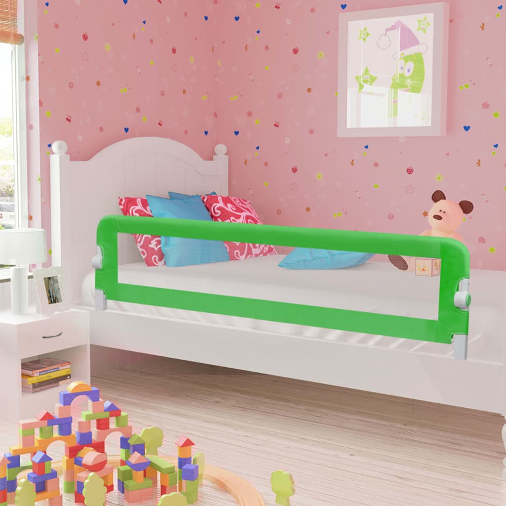 Toddler bed guard green 180x42 cm polyester