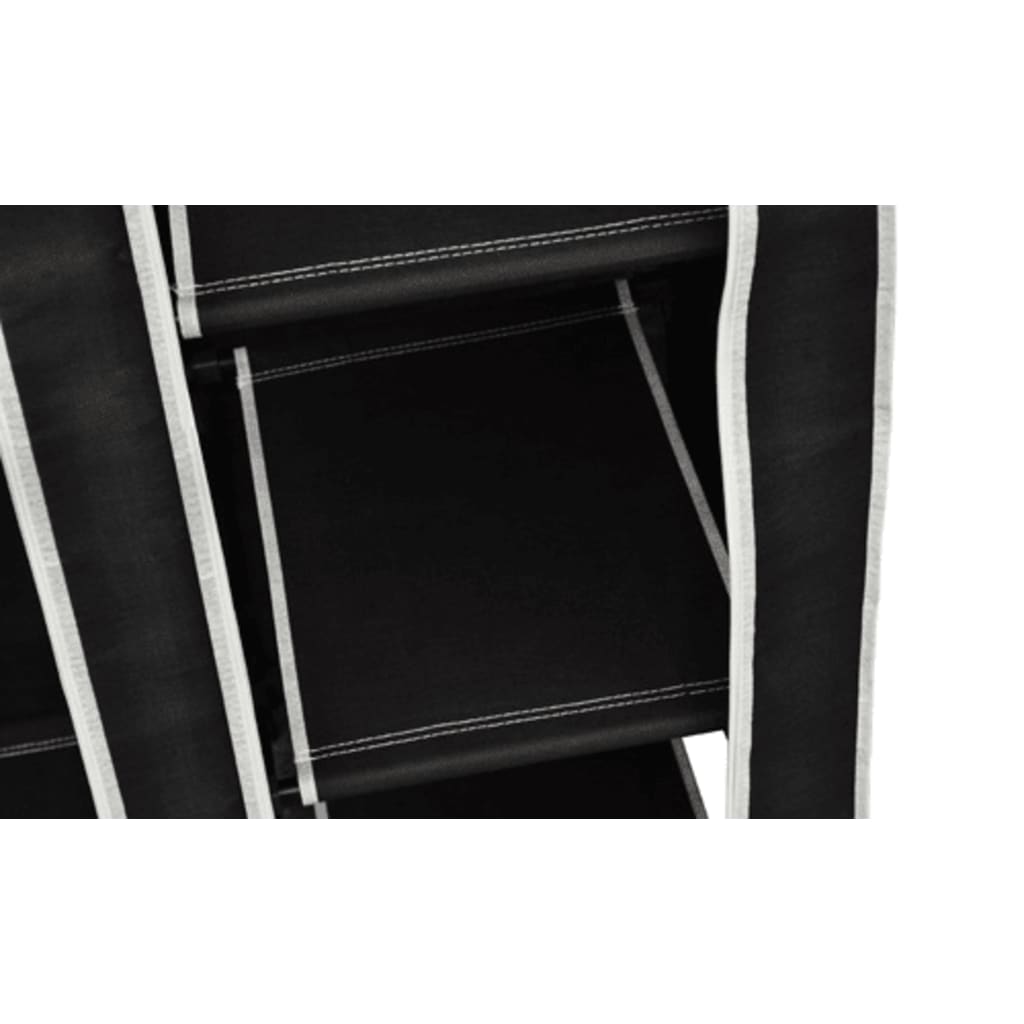 Foldable fabric cabinet black 110 x 45 x 175 cm