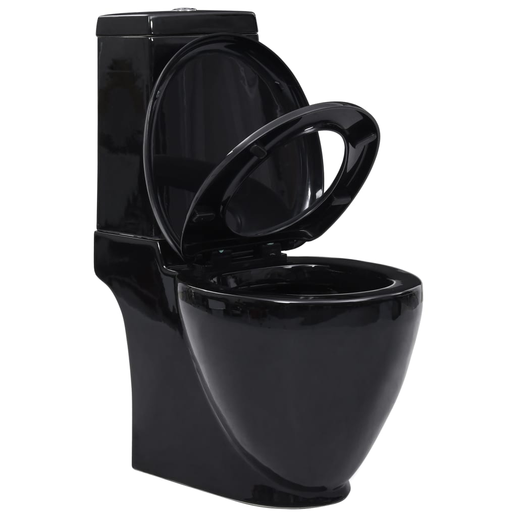 Ceramic toilet horizontal finish black