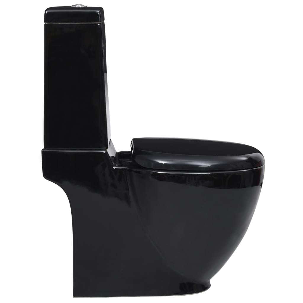 Ceramic toilet horizontal finish black