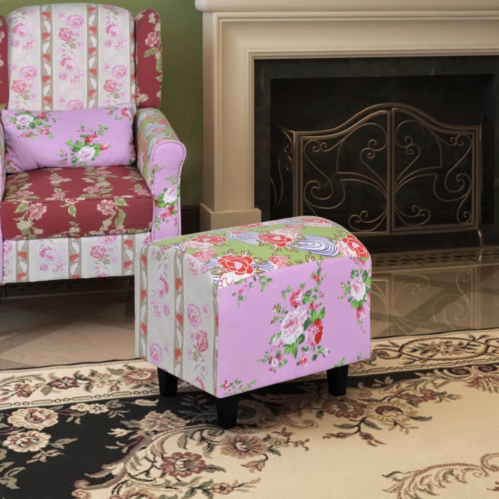 Footstool stool stool upholstered stool colorful patchwork