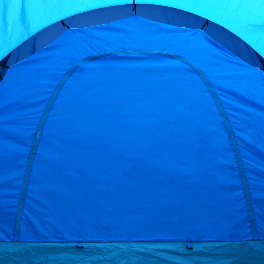 Campingzelt 9 Personen Stoff Blau und Dunkelblau