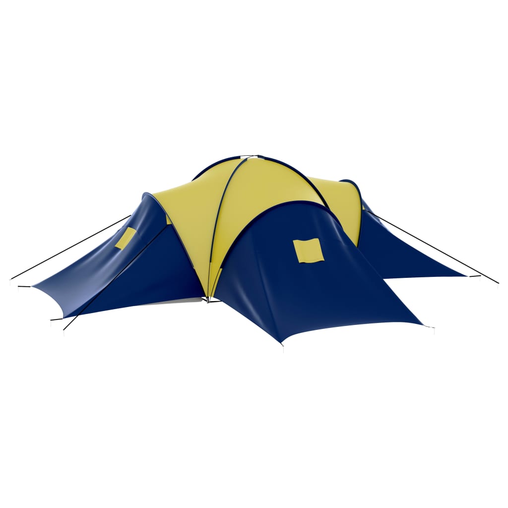 Campingzelt 9 Personen Stoff Blau/Gelb
