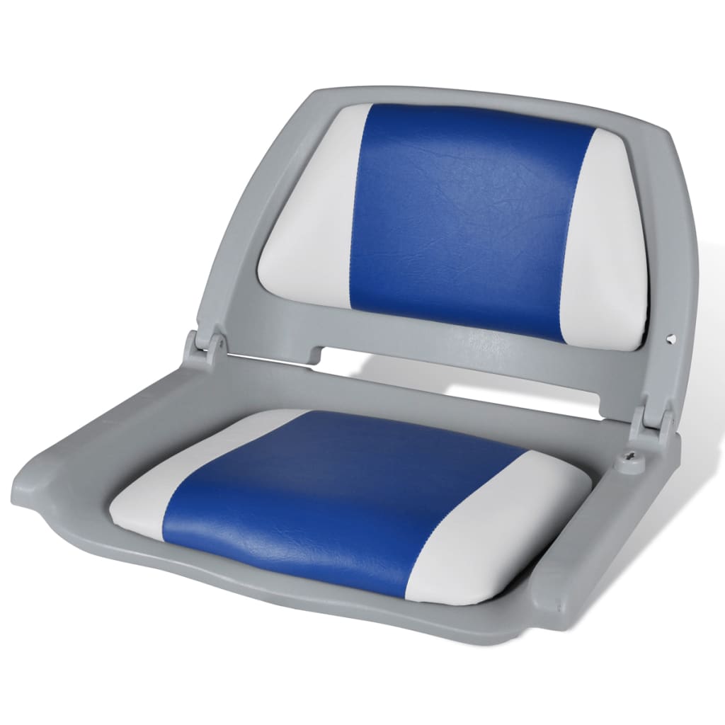Bootssitz Bootsstuhl Steuerstuhl Anglerstuhl klappbar Blau-weiß