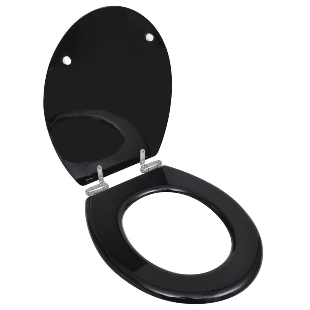 Toilet seat MDF lid with soft-close design black