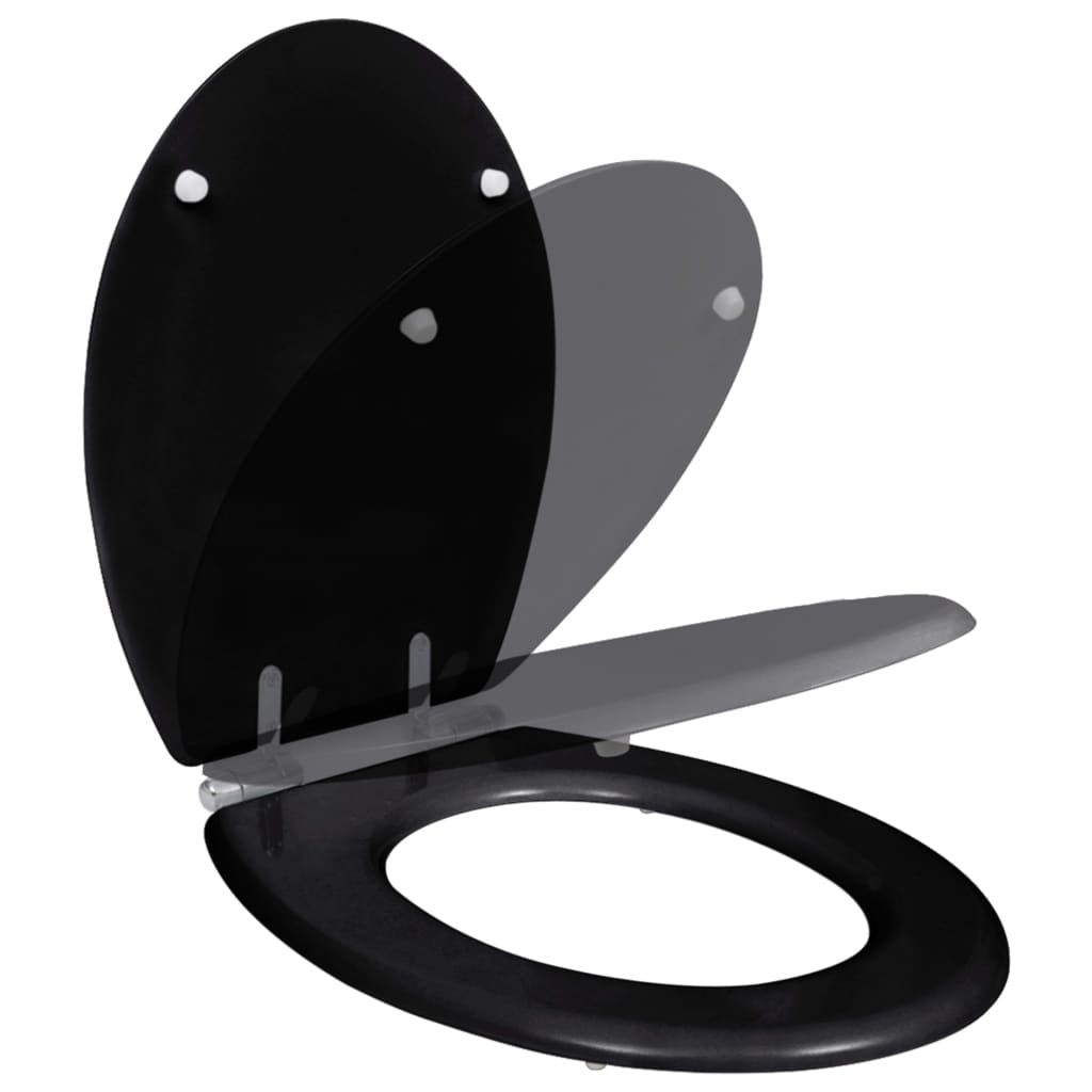 Toilet seat MDF lid with soft-close design black