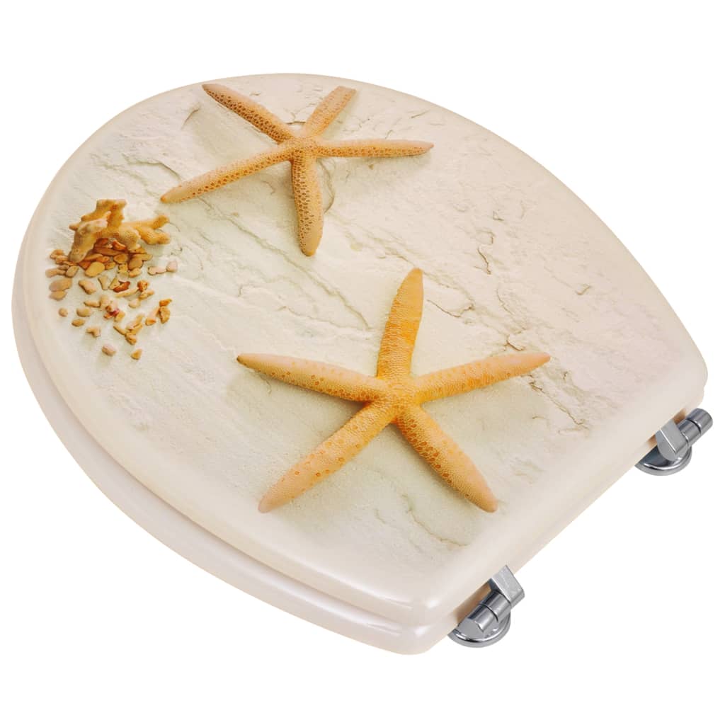 Toilet seat MDF lid starfish