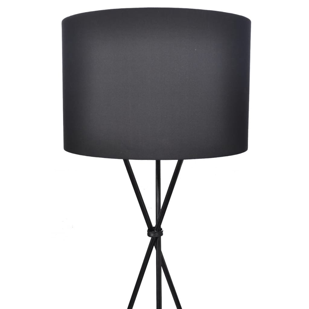 Floor lamp with lampshade high stand black