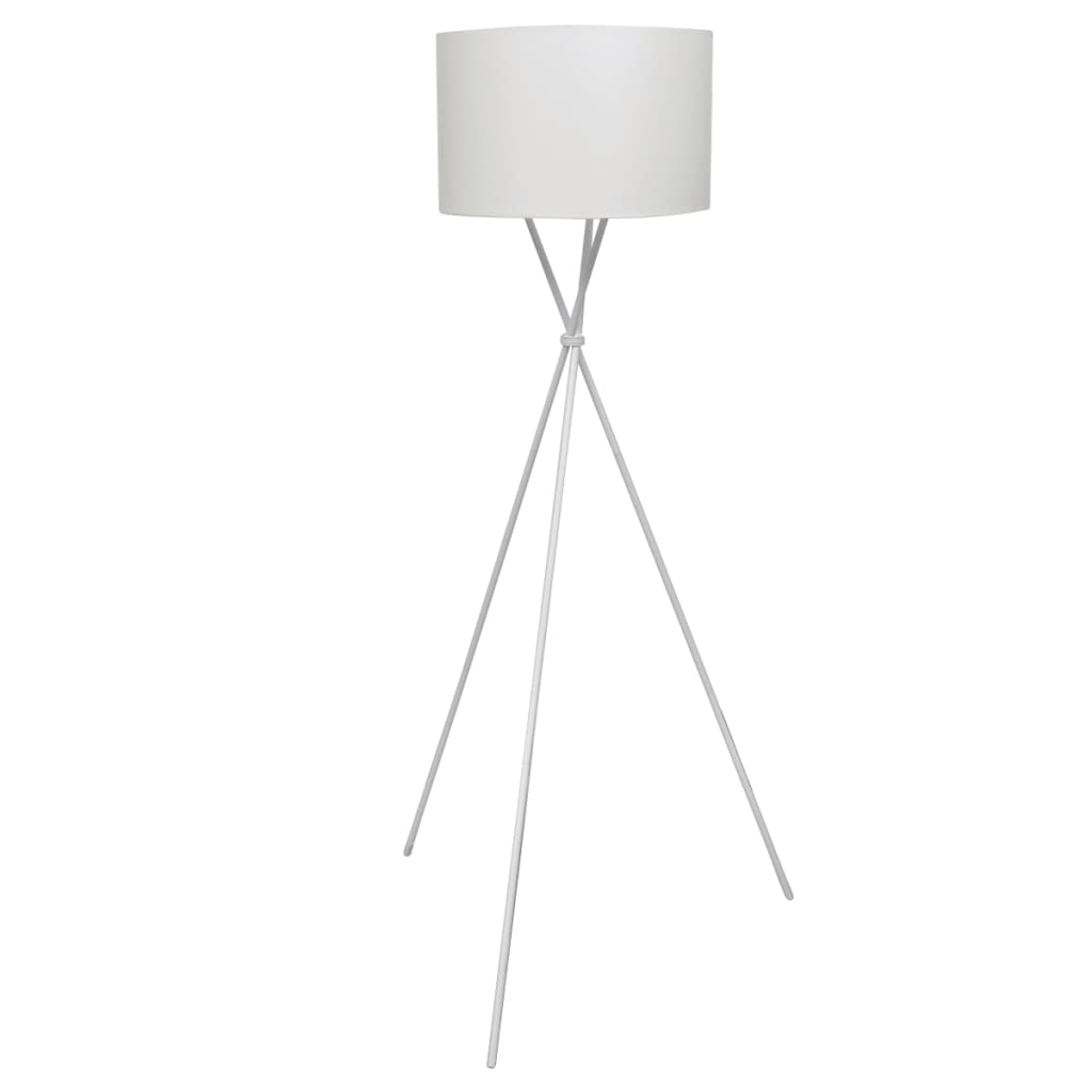 Floor lamp with lampshade and high stand white