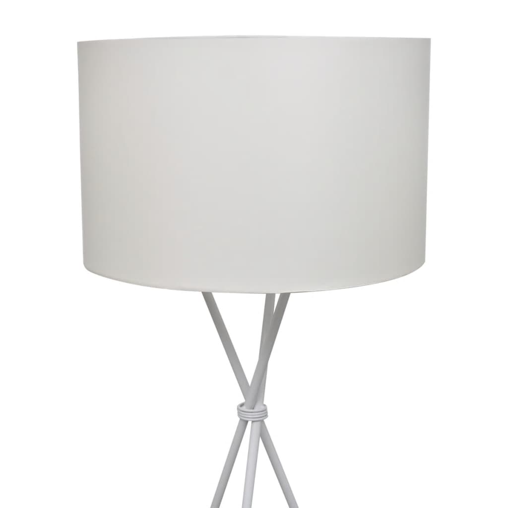 Floor lamp with lampshade and high stand white