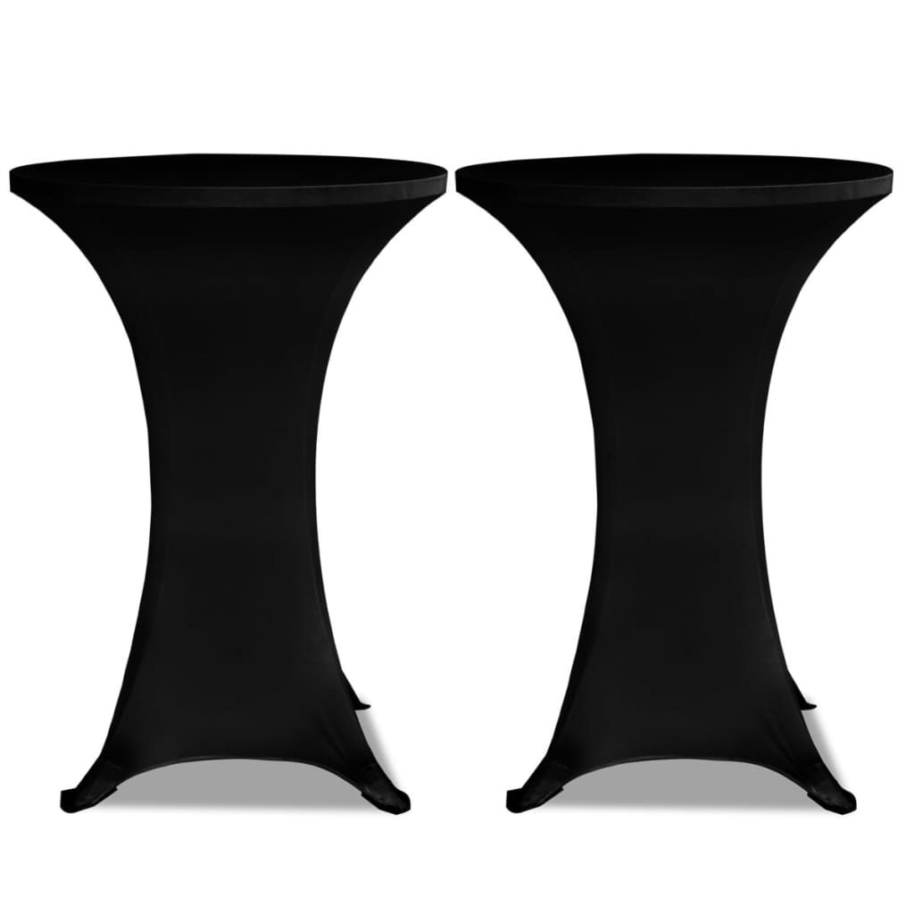 2 x table cover for bar table stretch cover Ø80 cm black